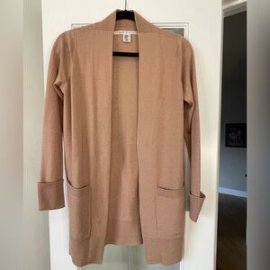 Max Studio Women's Tan Open Front Camel Cardigan Sweater XS